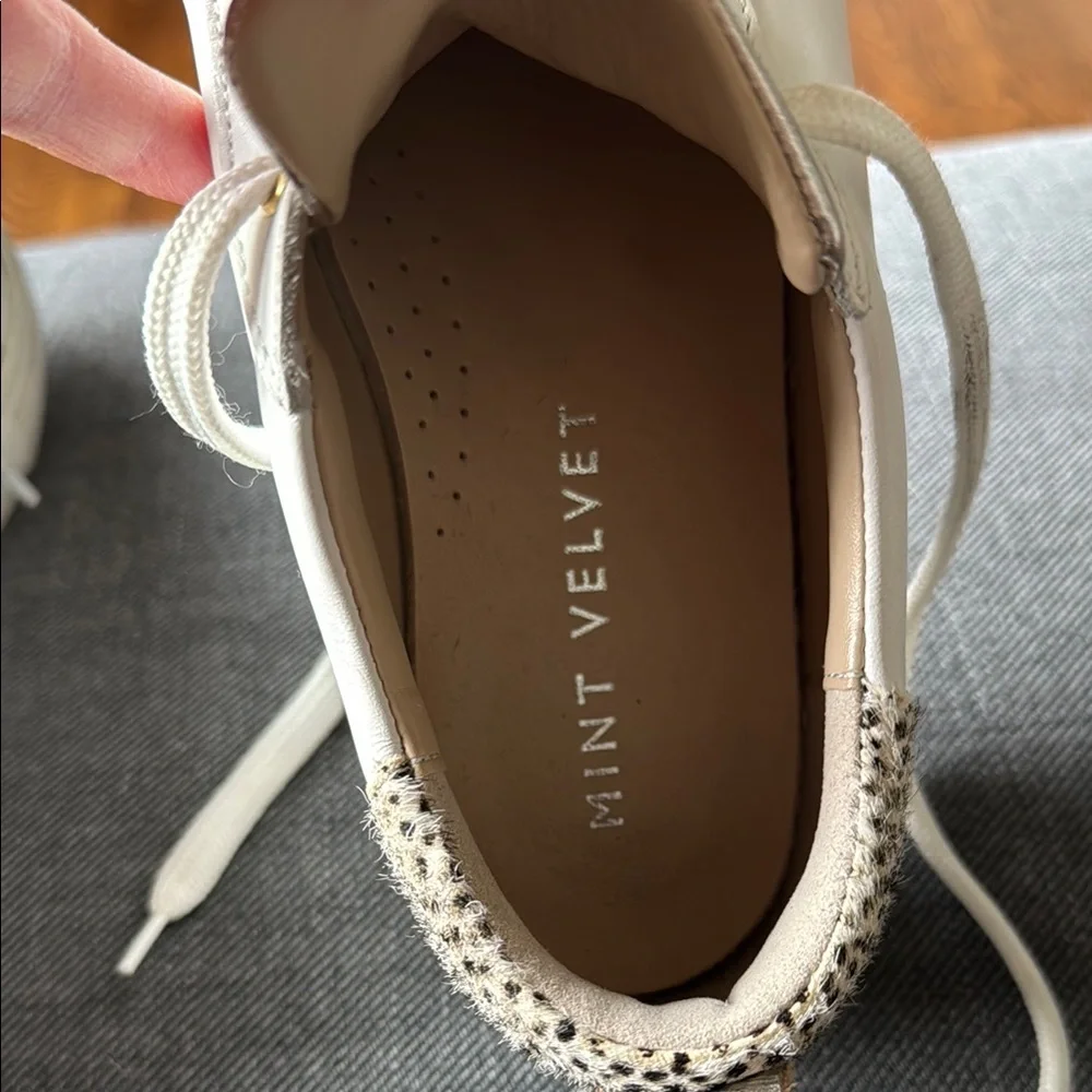 Mint Velvet Women's White Leather Sneakers - Picture 10 of 14